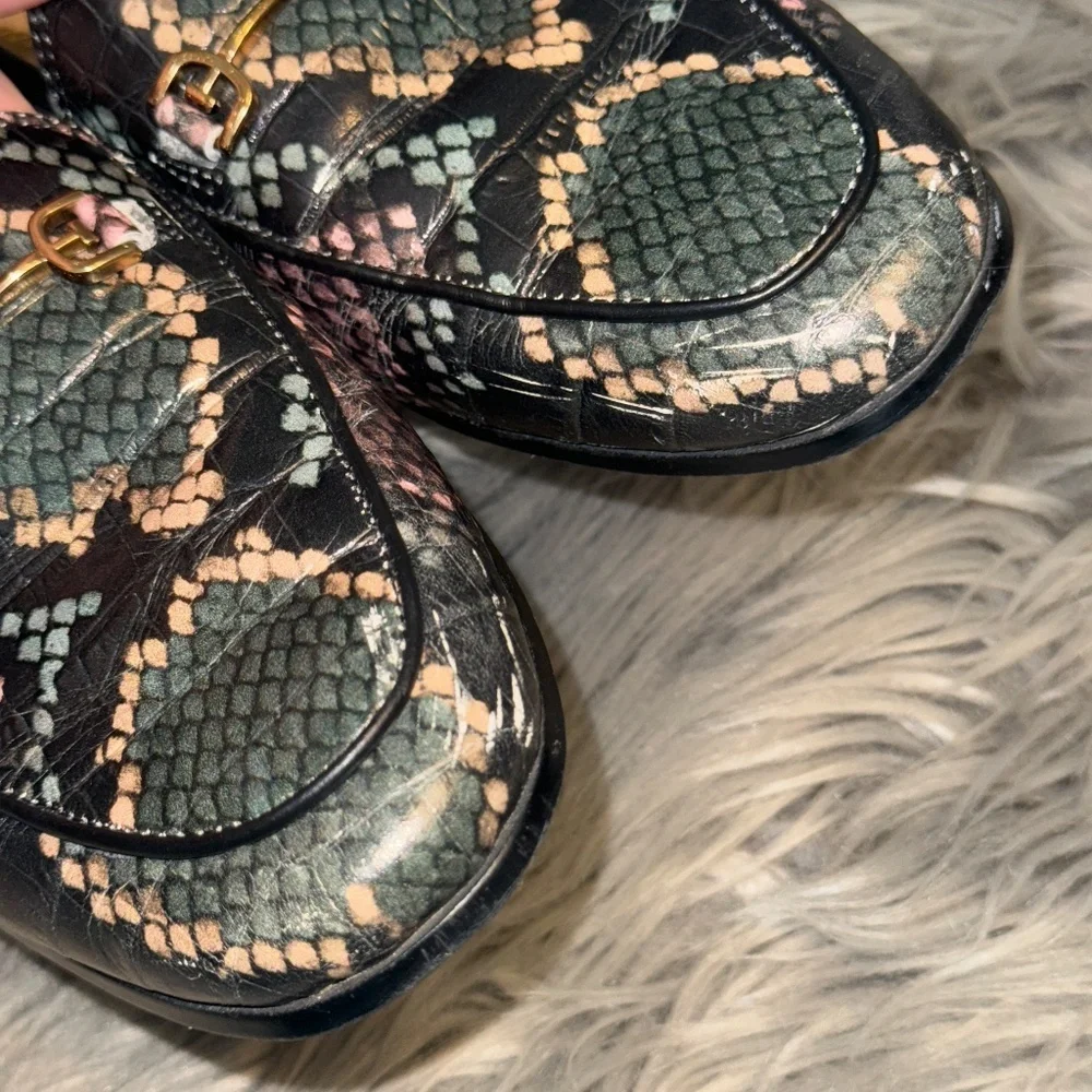 EUC Sam Edelman Loraine Tailored Loafers Snakeskin Print Size 8.5 - Picture 5 of 9